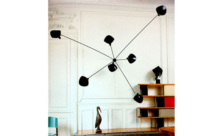 7 Arms Spider Wall Lamp  by Serge Mouille Wall Lamps